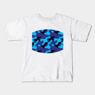 Cool Blue Camo Kids T-Shirt